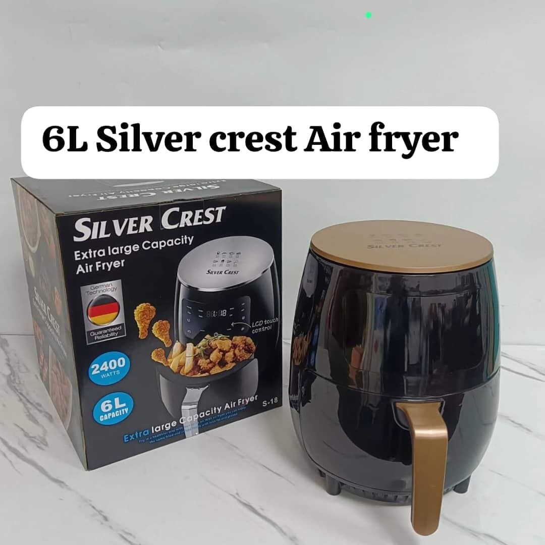 Silver Crest 6L Extra Large Air Fryer  2400W Power LCD Touch Control German Technology Reliability Cook healthier faster and tastier meals for the whole family with this sleek blackandgold design Perfect for frying roasting grilling and baking with up to 