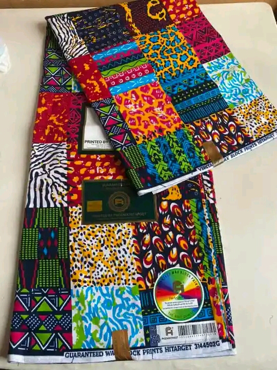 Premium African Wax Block Prints Fabric - Vibrant Multi-Pattern Patchwork Design 6 Yards