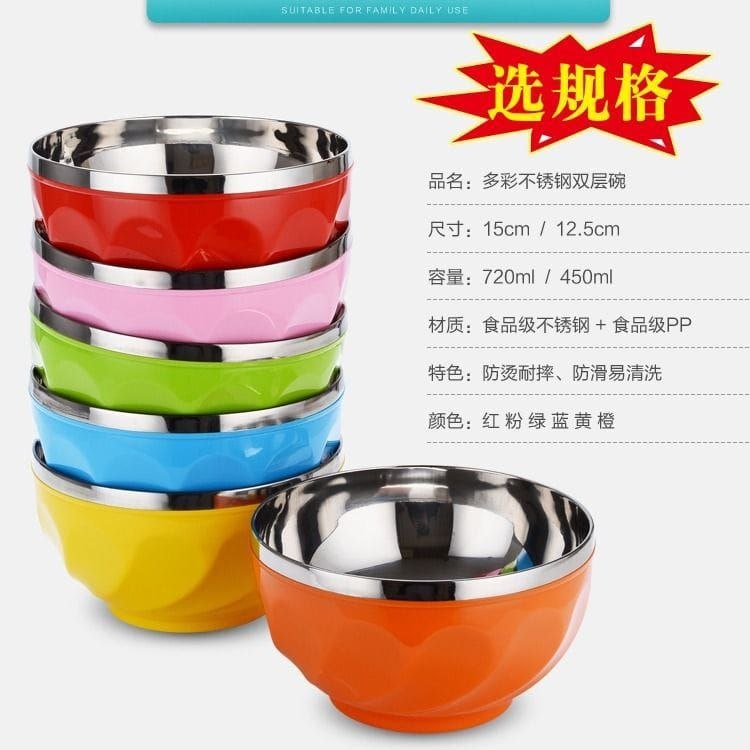 15cm Heat Resistant Stainless Steel Bowls 6pcs Set 750ml Durable antiscalding perfect for everyday use  only 12500
