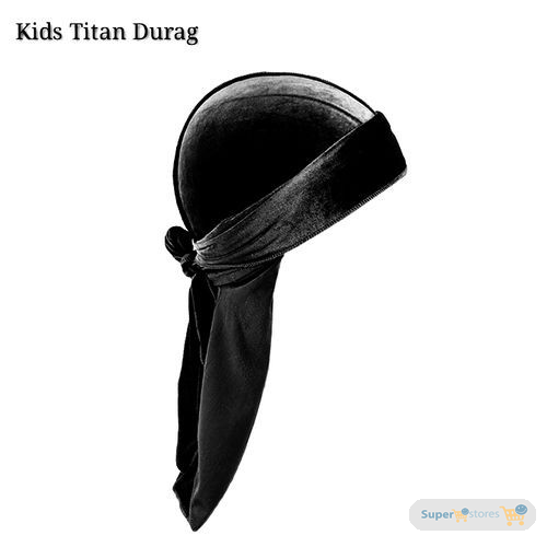 Titan Durags New Kids Plain Black VelvetTitan Durag