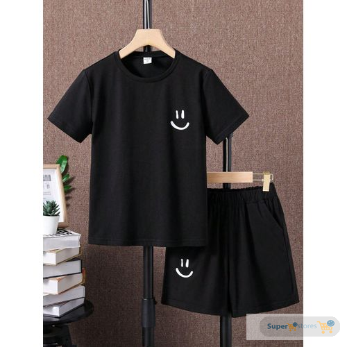 Sequels Collection Poly black 2 piece shirt and short