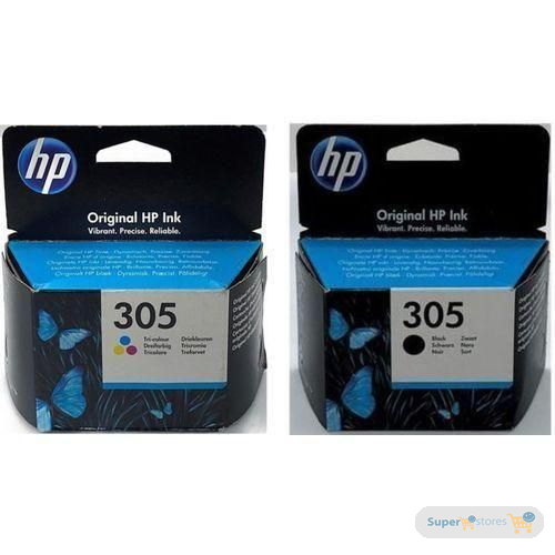 Hp 305 Black And Coloured Genuine Ink Cartridge - 3YM61AEone Set