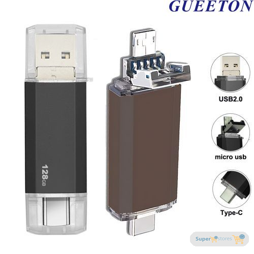 GUEETON 128GB OTG 3 In 1 Usb Flash Drive Type C