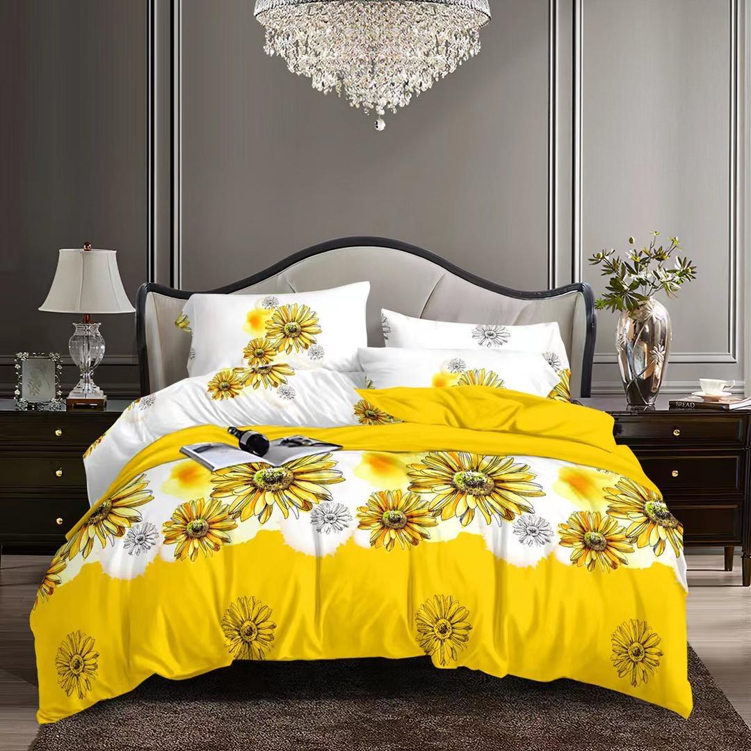 Sunflower Cover  White Luxury Bedding Set