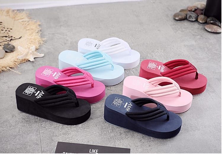 Thick Sole Slippers with 6cm platform style Trendy colors perfect fit everyday wear