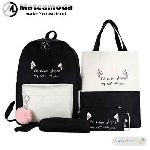 Mateamoda 4 PCS Women Bags Backpacks Ladies Bags Handbags School Bags
