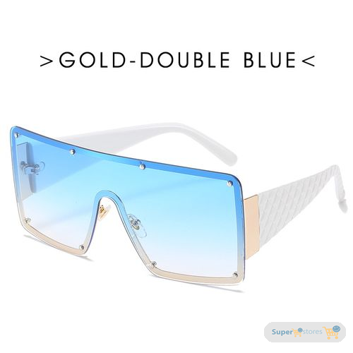 Gradient Visor Oversize Square Shaped Elegant Ladies Sunglasses