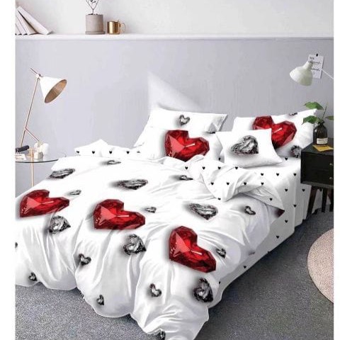Meenah Peixes Ruby Heart Luxury Bedding Set